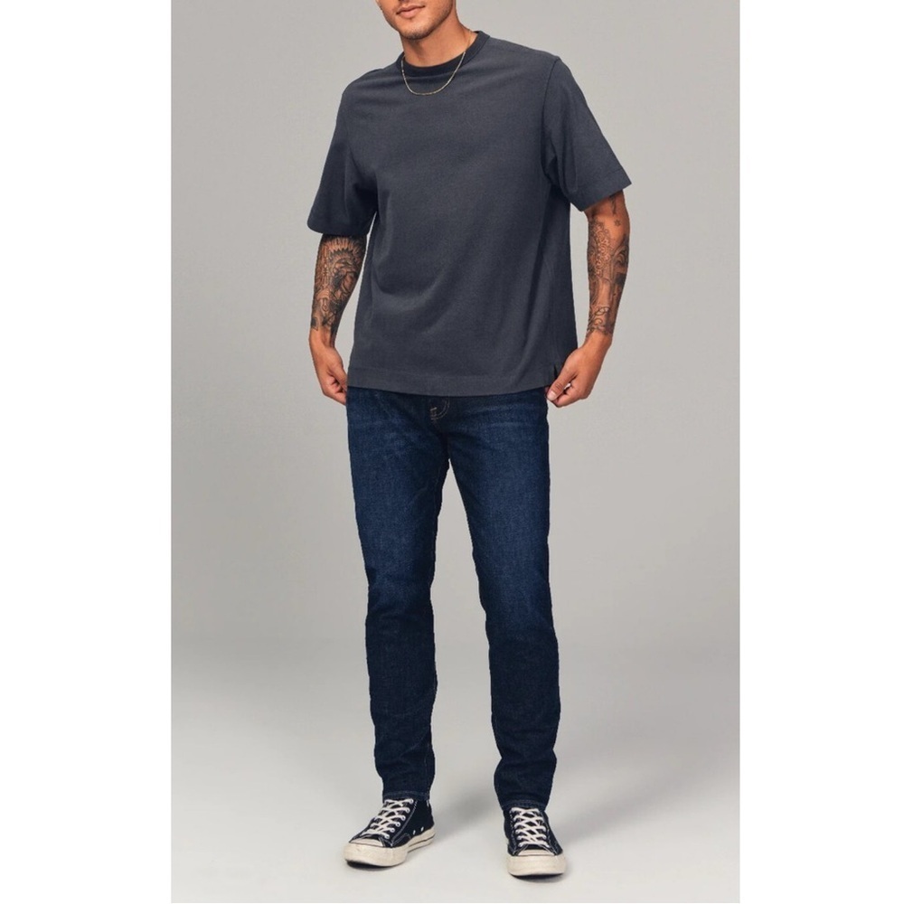 Abercrombie & Fitch Men's Athletic Skinny Stretch Jeans Dark Indigo